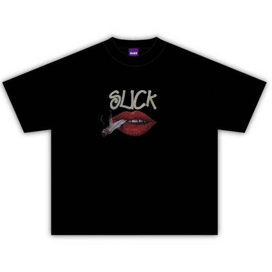 SLICK SMOKED OUT BOXY TEE ON CHARCOAL BLACK