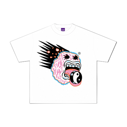 SLICK FACE BOXY TEE ON WHITE