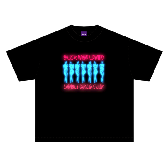 SLICK LONELY GIRLS CLUB TEE v2 ON CHARCOAL BLACK