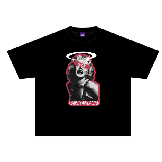 SLICK LONELY GIRLS CLUB TEE v3 ON CHARCOAL BLACK