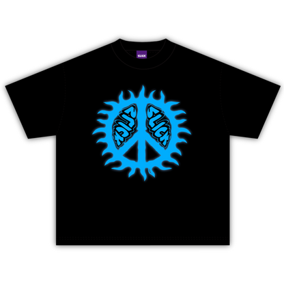 SLICK PEACE SLATE BOXY TEE ON CHARCOAL BLACK