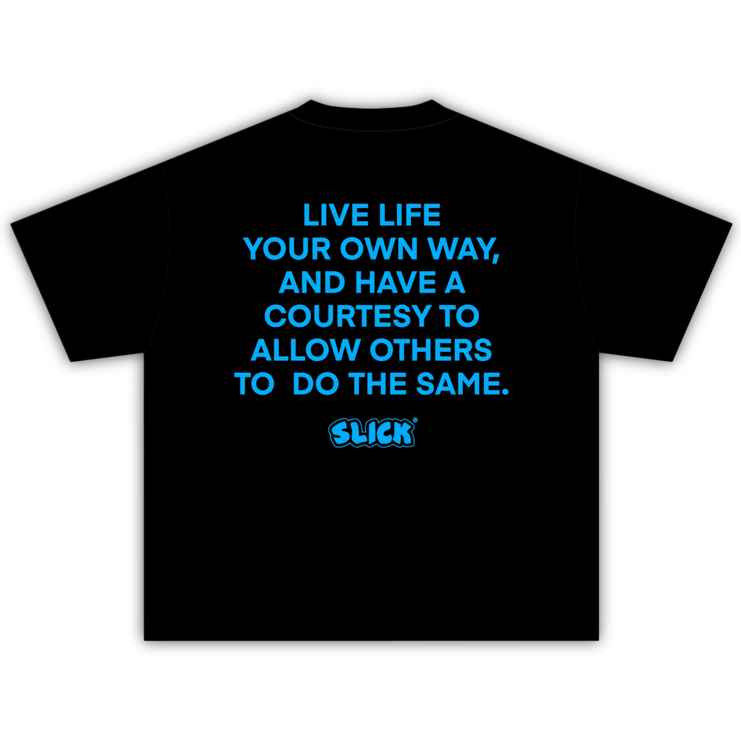 SLICK PEACE SLATE BOXY TEE ON CHARCOAL BLACK