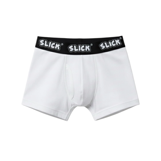 SLICK BOXER BRIEFS ON BLACK
