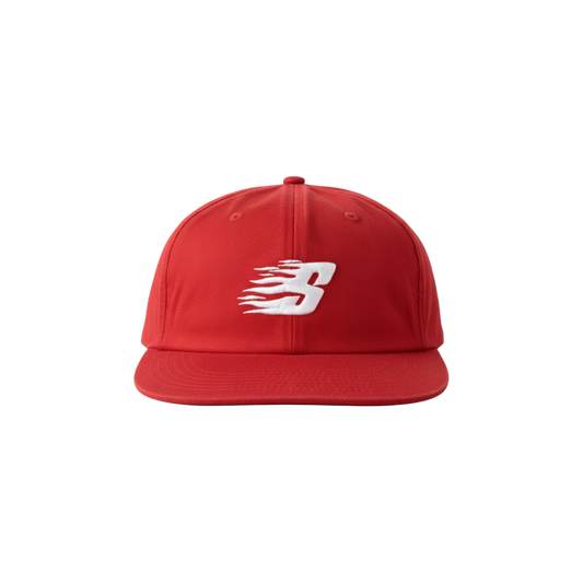 S FLAMES UNSTRUCTED CAP ON ACID WASHED RED