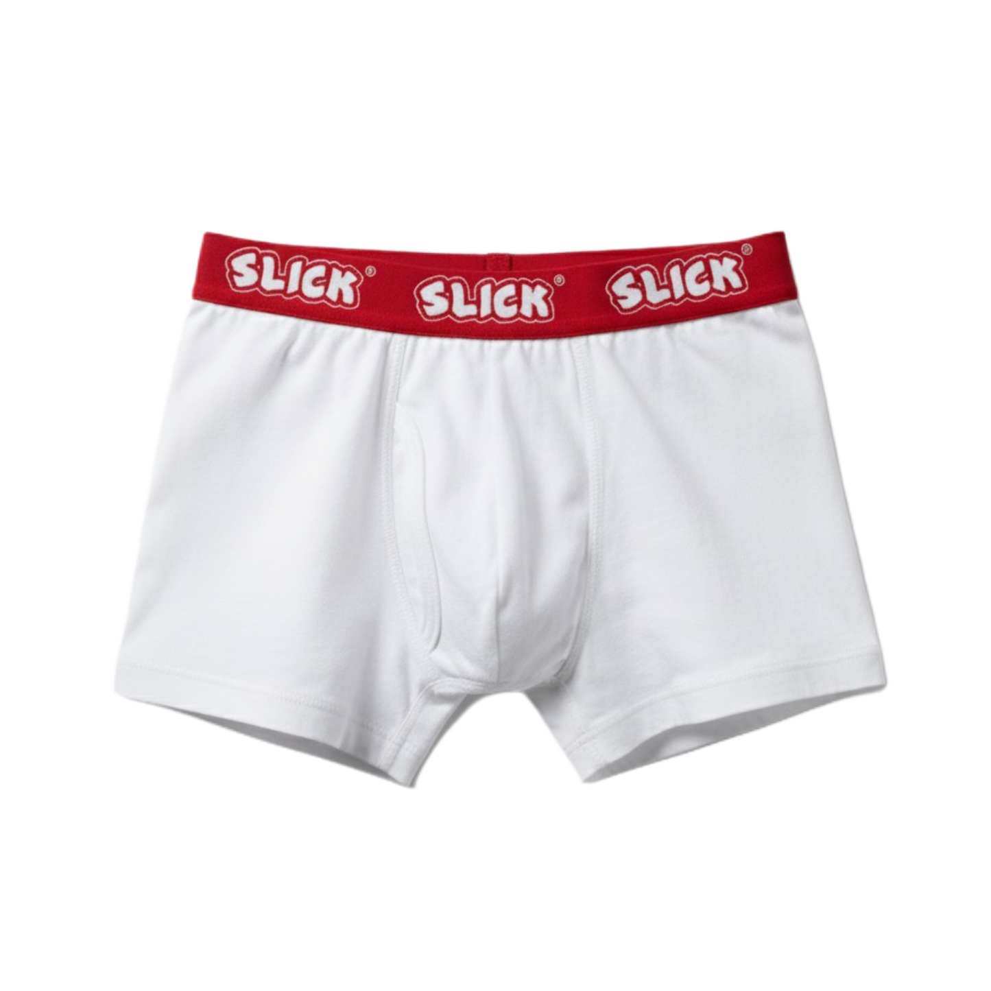 SLICK BOXER BRIEFS ON RED AND WHITES
