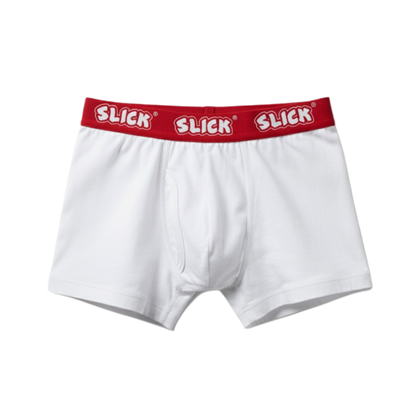 SLICK BOXER BRIEFS ON RED AND WHITES