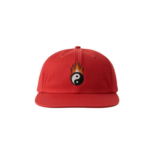 SLICK YIN YANG UNSTRUCTED CAP ON RED