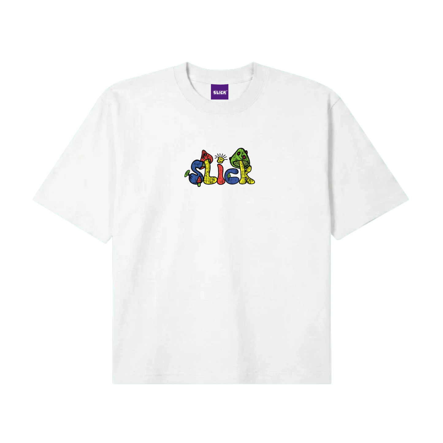 SLICK® "ON SHROOMS" BOXY TEE ON WHITE