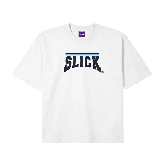 SLICK® "ARC" BOXY TEE ON WHITE