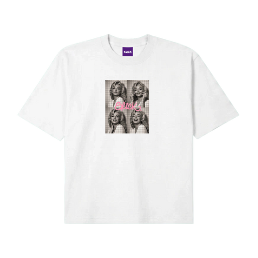 SLICK® "BLONDE ICON" BOXY TEE ON WHITE