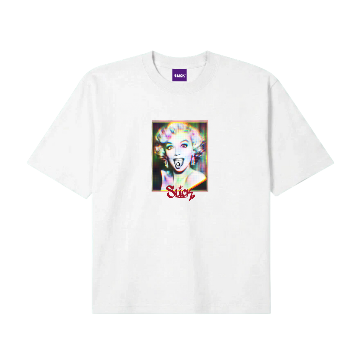 SLICK® "TRIPPY MARILYN" BOXY TEE ON WHITE