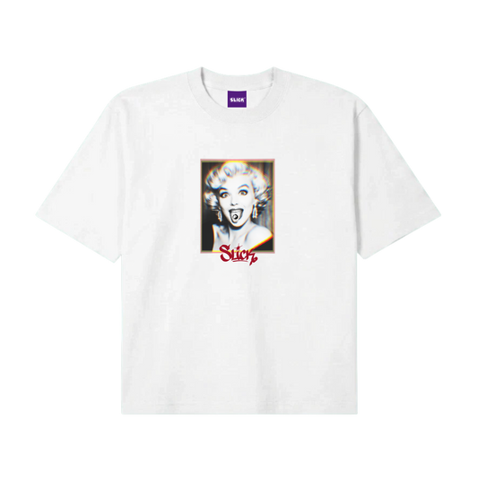 SLICK® "TRIPPY MARILYN" BOXY TEE ON WHITE