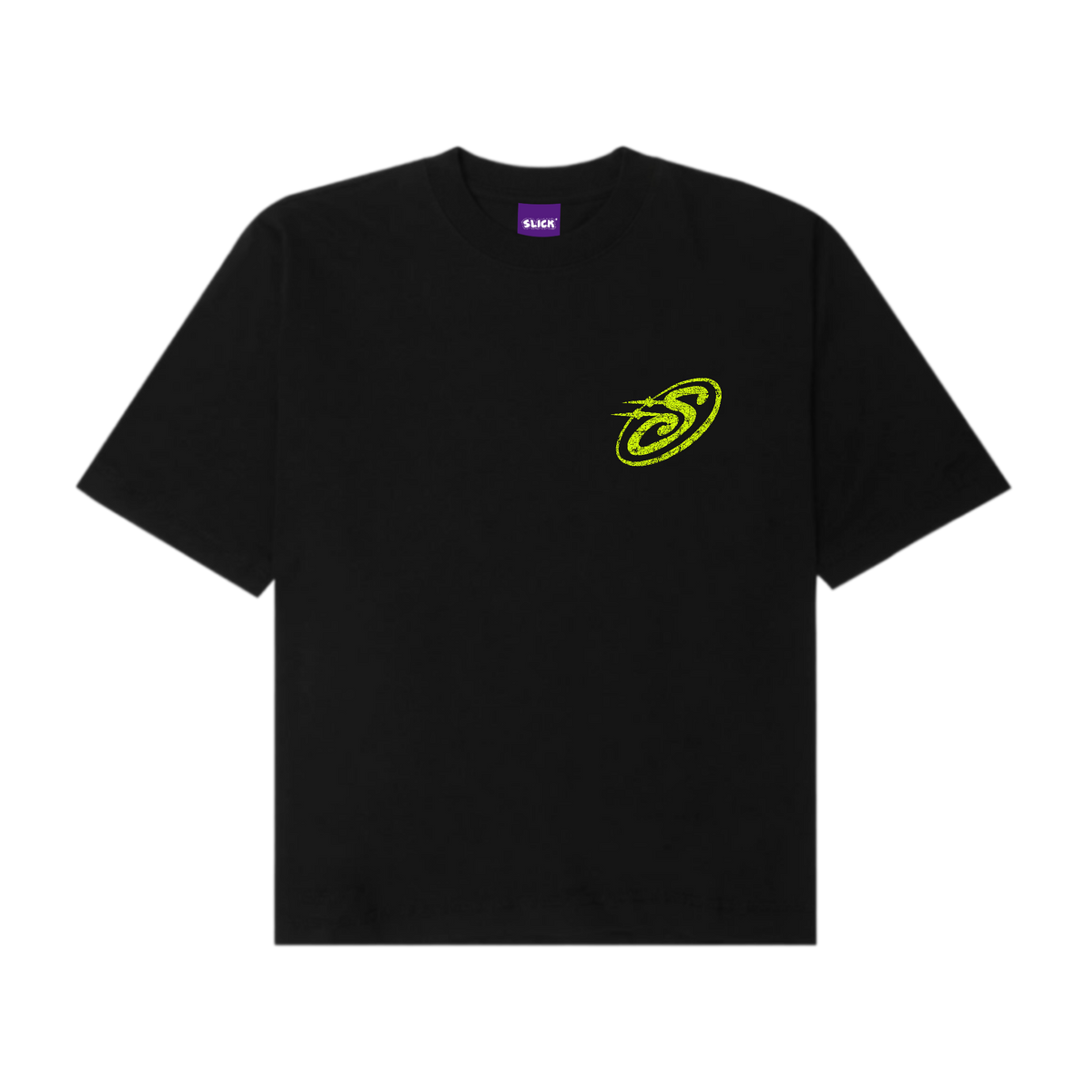 SLICK® "STU" BOXY TEE ON CHARCOAL BLACK