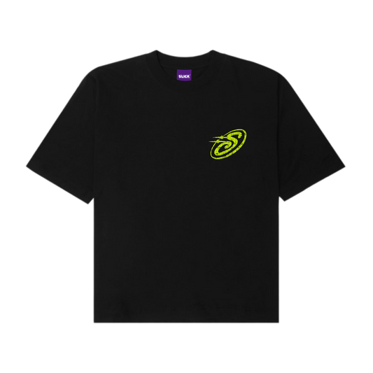 SLICK® "STU" BOXY TEE ON CHARCOAL BLACK