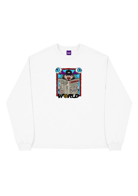 SLICK® WORLD LONG SLEEVE TEE ON WHITE
