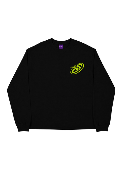 SLICK® STU LONG SLEEVE TEE ON BLACK