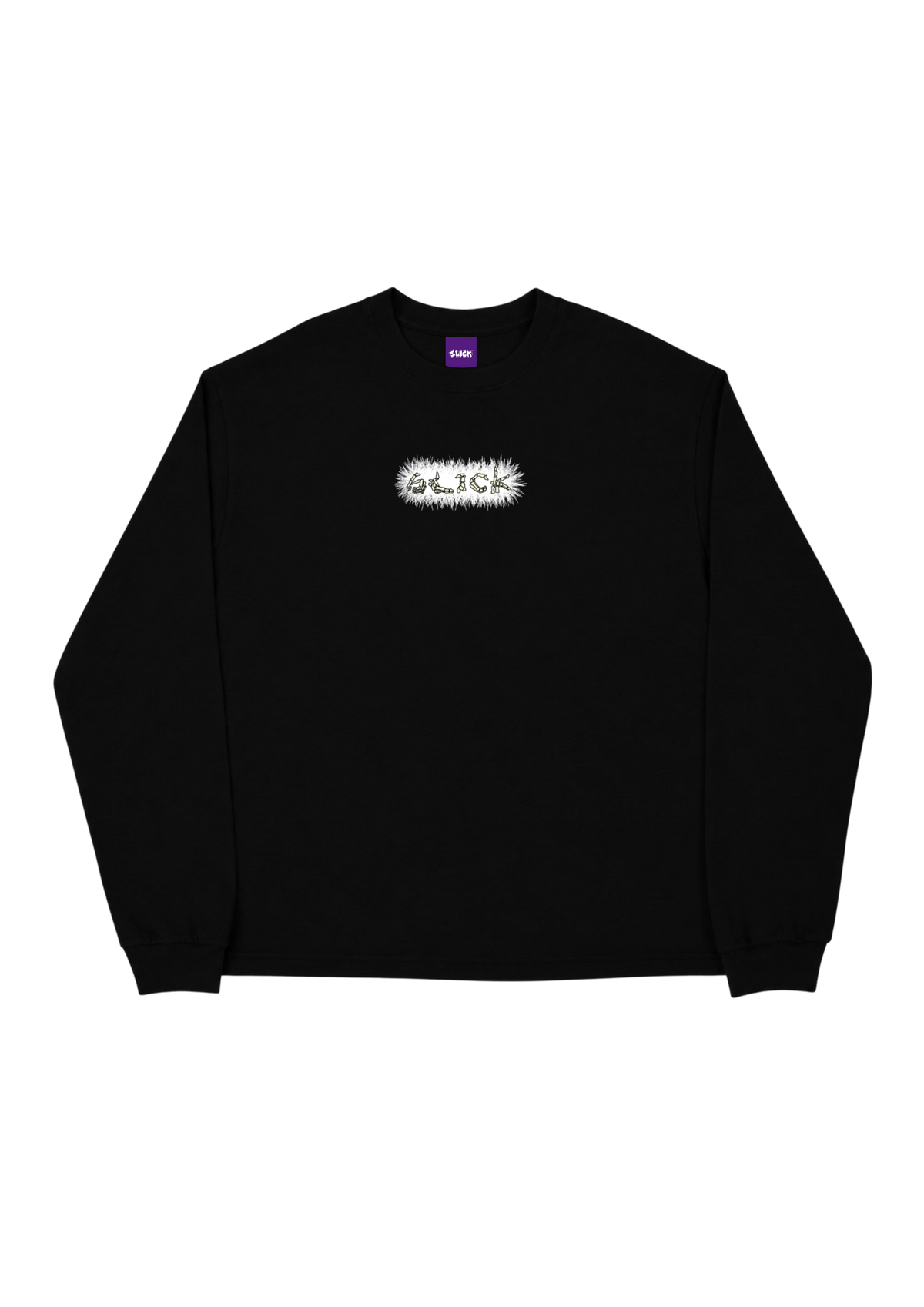 SLICK® HAND SIGN BONES LONG SLEEVE TEE ON BLACK