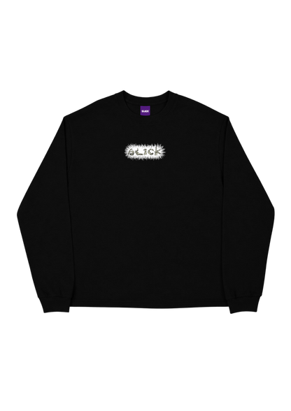 SLICK® HAND SIGN BONES LONG SLEEVE TEE ON BLACK
