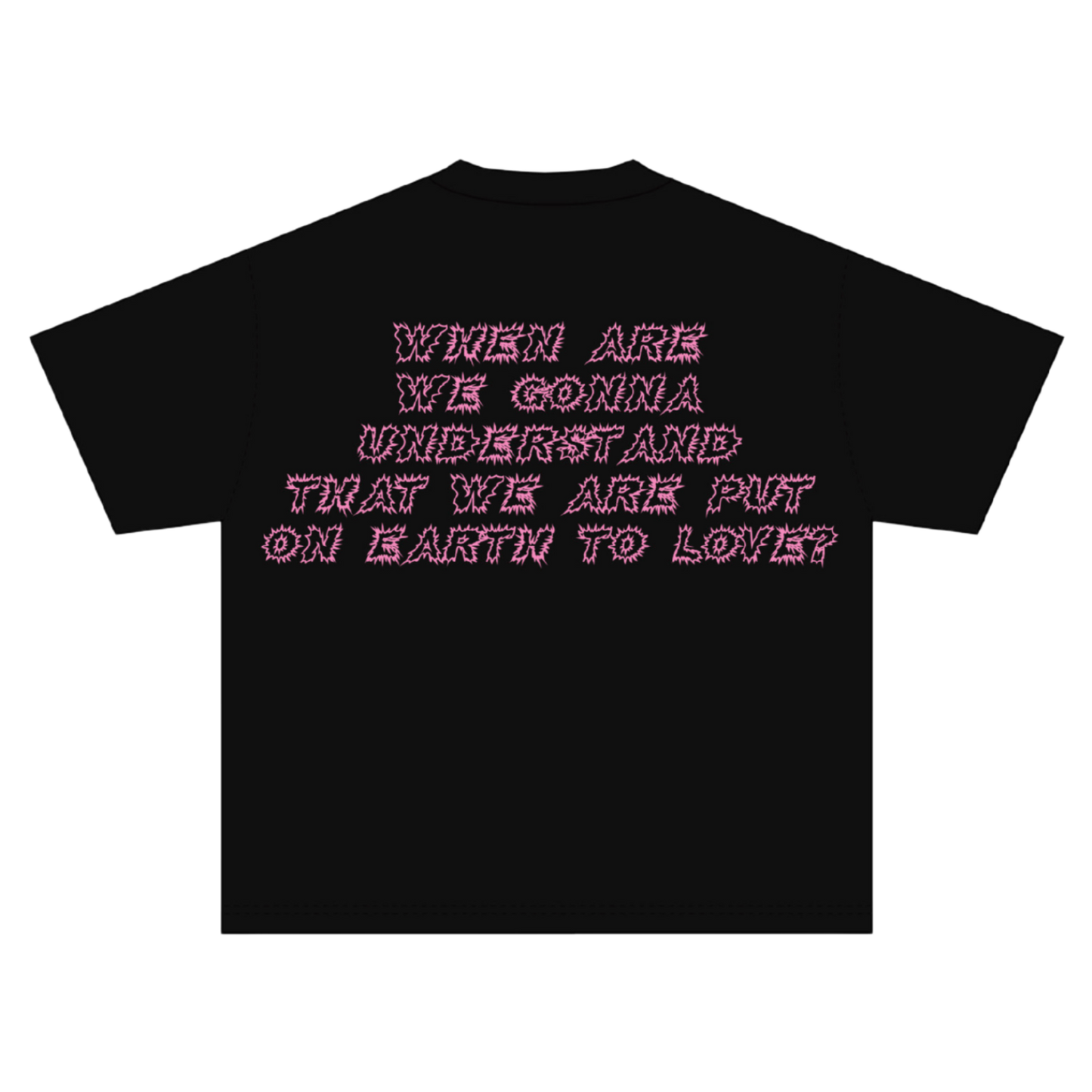 SLICK WEB HEARTS TEE ( CHARCOAL BLACK )