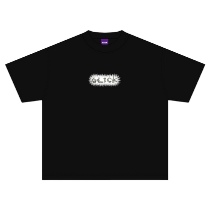 SLICK HAND SIGN BONES TEE ( CHARCOAL BLACK )