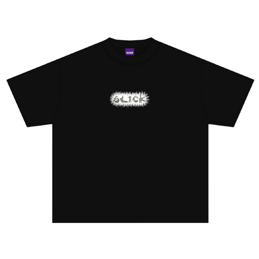 SLICK HAND SIGN BONES TEE ( CHARCOAL BLACK )