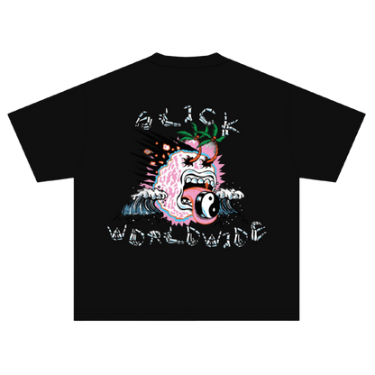 SLICK HAND SIGN BONES TEE ( CHARCOAL BLACK )