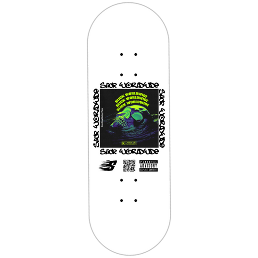 SLICK® "DROWNING SKULL" ON WHITE FINGERBOARD DECK