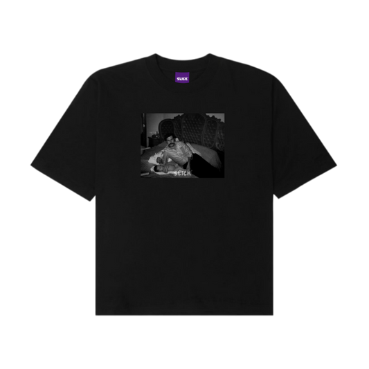 SLICK® PABLO AND ME "NEW BORN JUAN"  OVERSIZED TEE ON SHADOW BLACK | COMING SOON