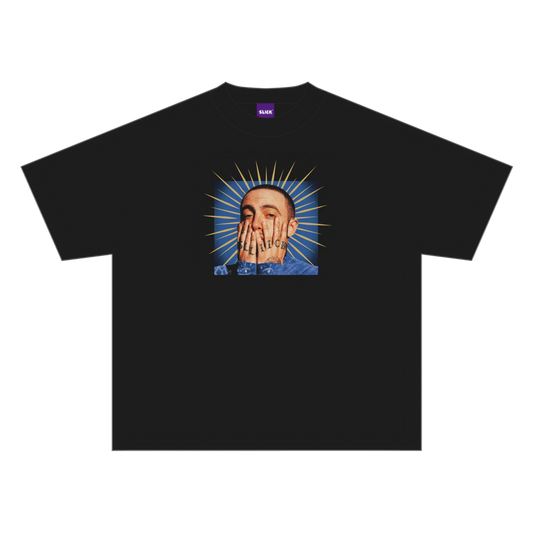 SLICK REMEMBERS MAC BOXY TEE ON VINTAGE BLACK