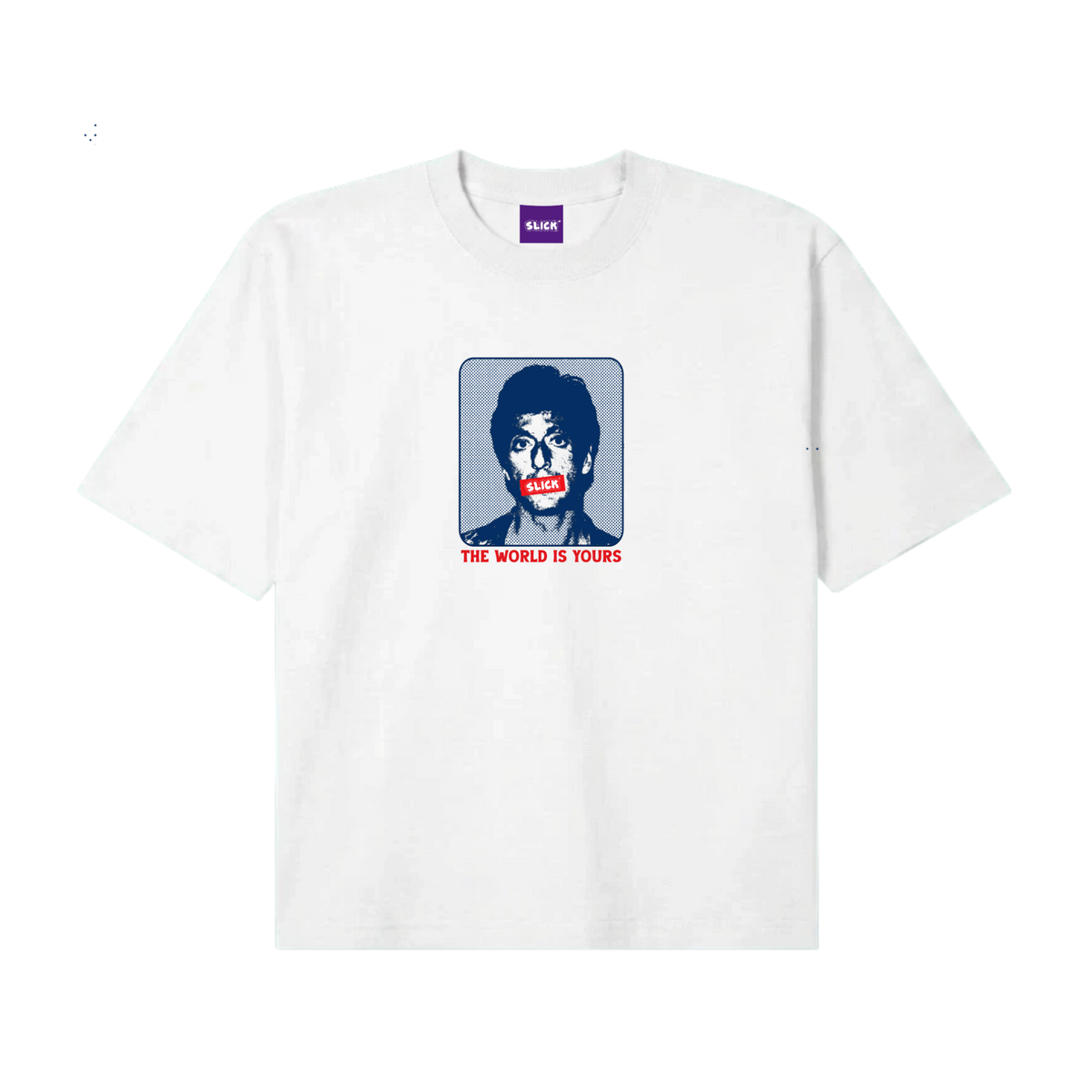 SLICK® "THE WORLD IS YOURS" BOXY TEE ON WHITE