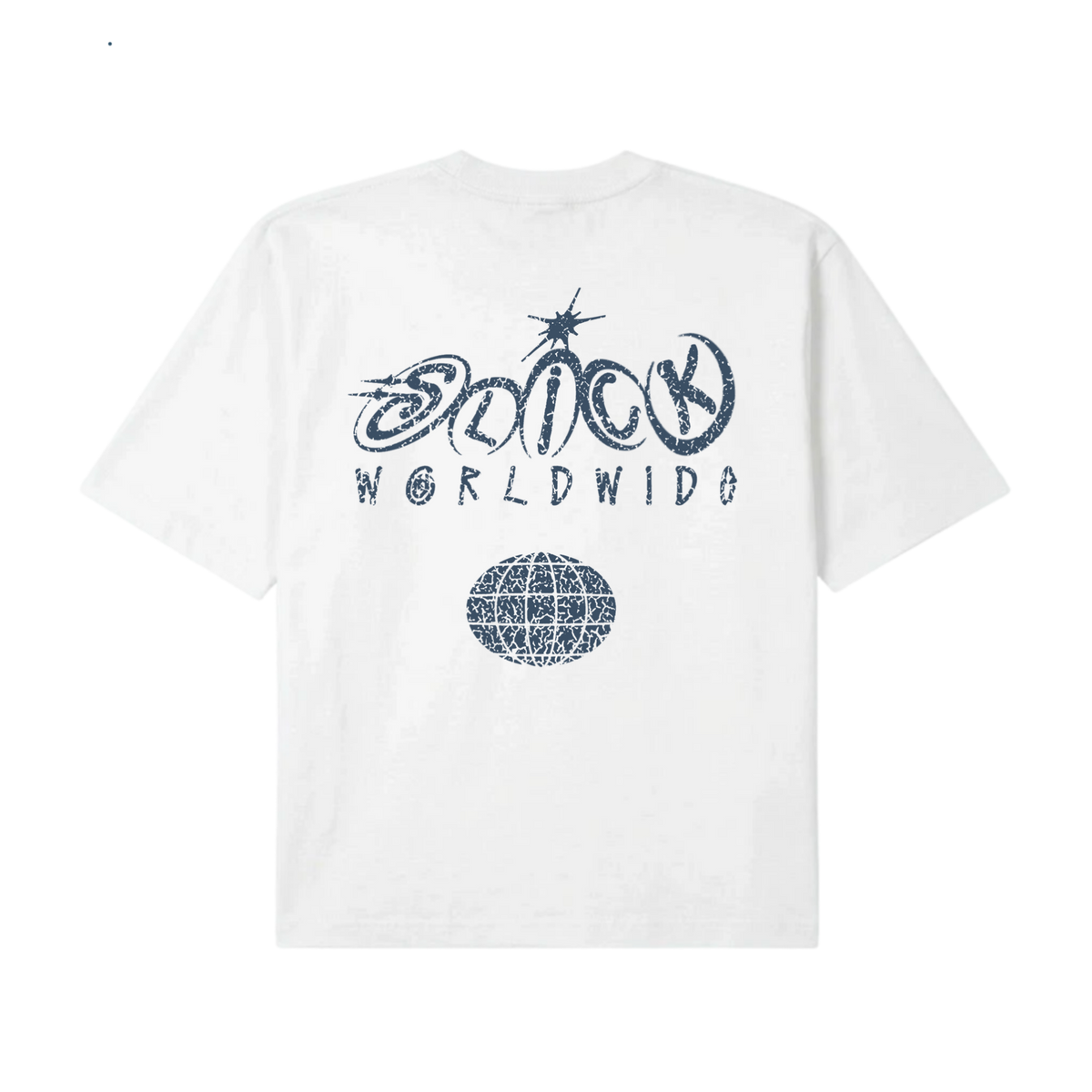 SLICK® "STU" MIDNIGHT SLATE BOXY TEE ON WHITE