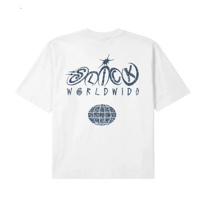 SLICK® "STU" MIDNIGHT SLATE BOXY TEE ON WHITE